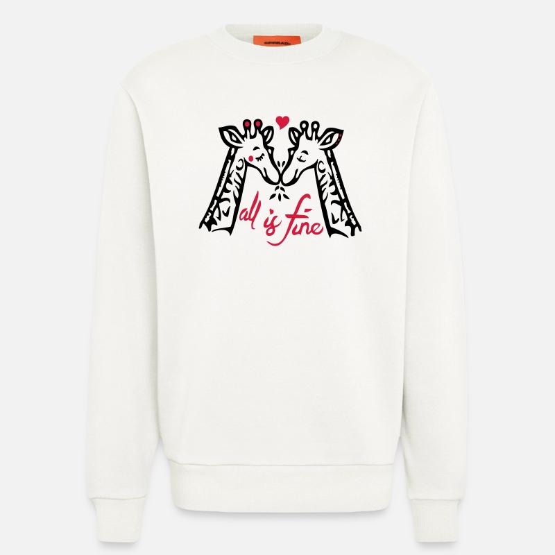 Giraffen Liebe - Sweatshirt - made by SPREAD  - OFF WHITE