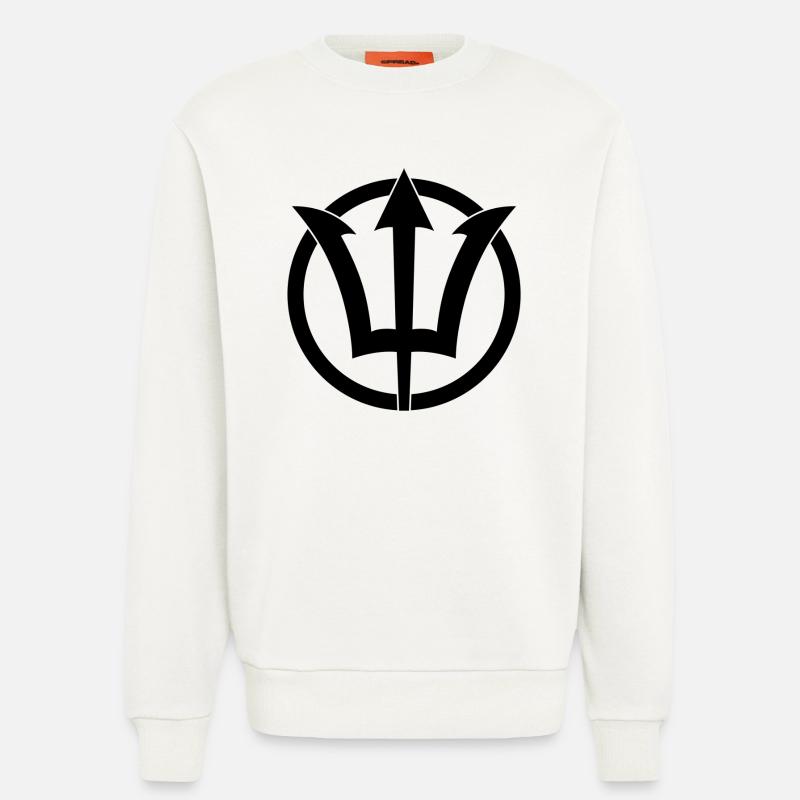 Poseidon Trident Symbol - Sweatshirt - made by SPREAD  - OFF WHITE