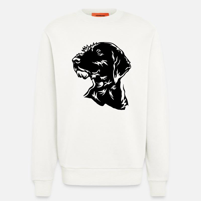 Deutsch Drahthaar Kopf - Sweatshirt - made by SPREAD  - OFF WHITE