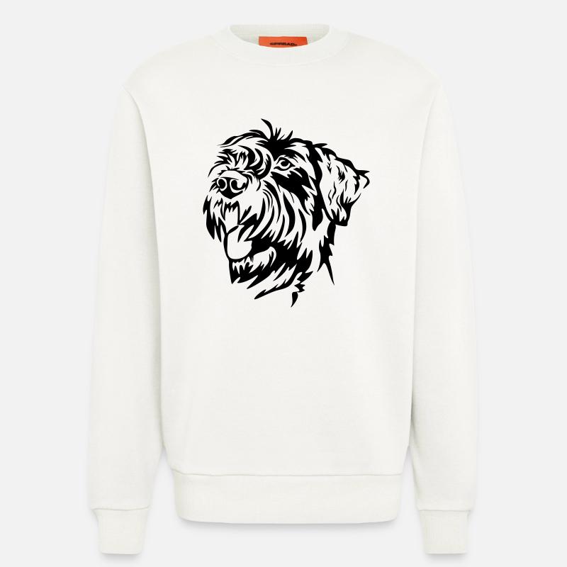 Tête de schnauzer géant - Sweat bio décontracté fabriqué en UE - OFF WHITE