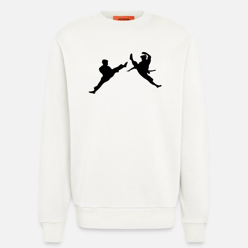 Zwei fliegende Karate-Kick oder Teakwondo-Kick - Sweatshirt - made by SPREAD  - OFF WHITE