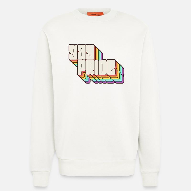 Gay Pride Rainbow Shadow Statement - Sweatshirt - made by SPREAD  - OFF WHITE
