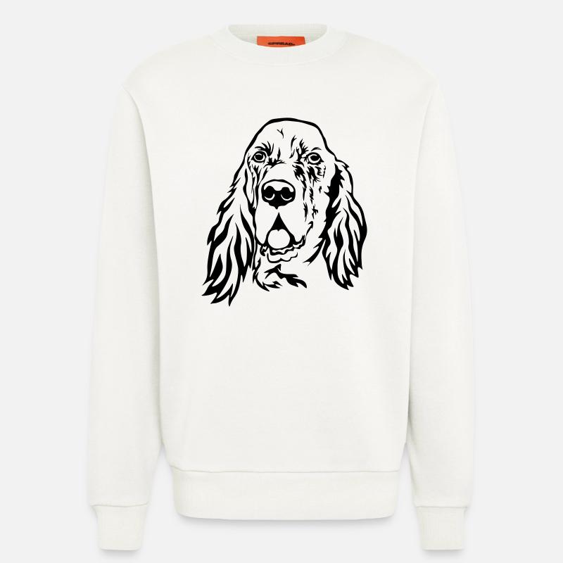 Englischer Setter Kopf - Sweatshirt - made by SPREAD  - OFF WHITE