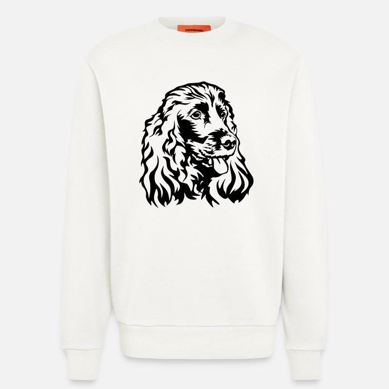 Cocker Spaniel head - Sweatshirt - made by SPREAD  - OFF WHITE