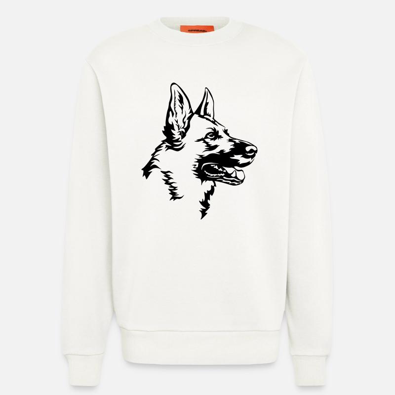 Deutscher Schäferhund Kopf - Sweatshirt - made by SPREAD  - OFF WHITE