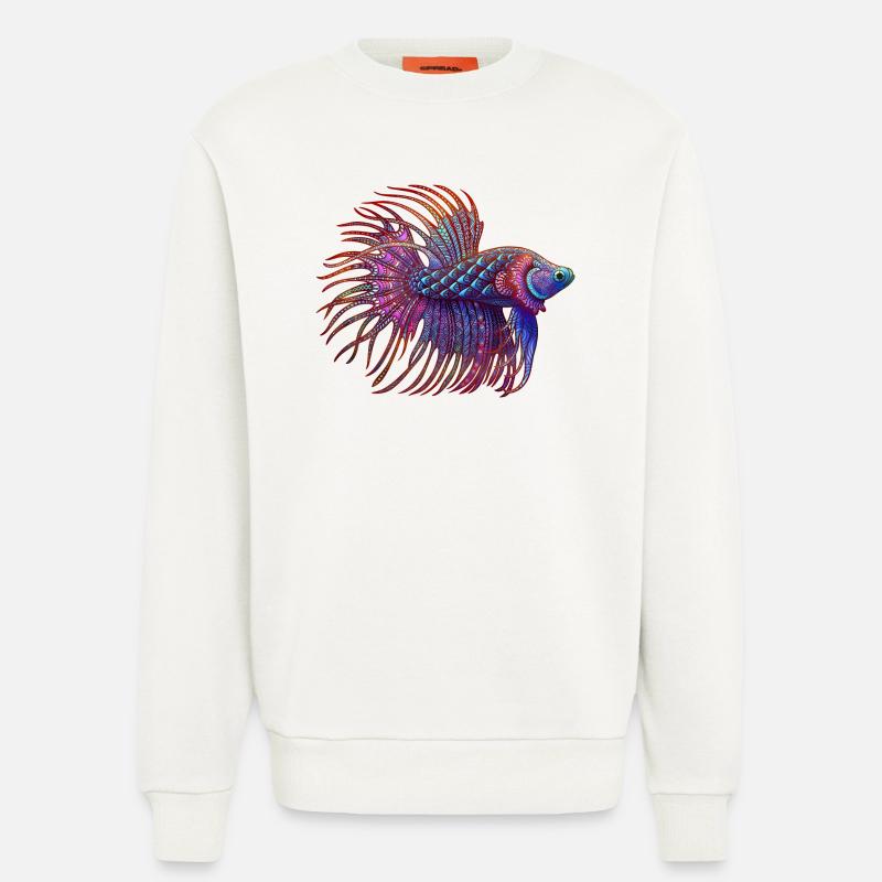 Betta Zentangle Farbe - Sweatshirt - made by SPREAD  - OFF WHITE