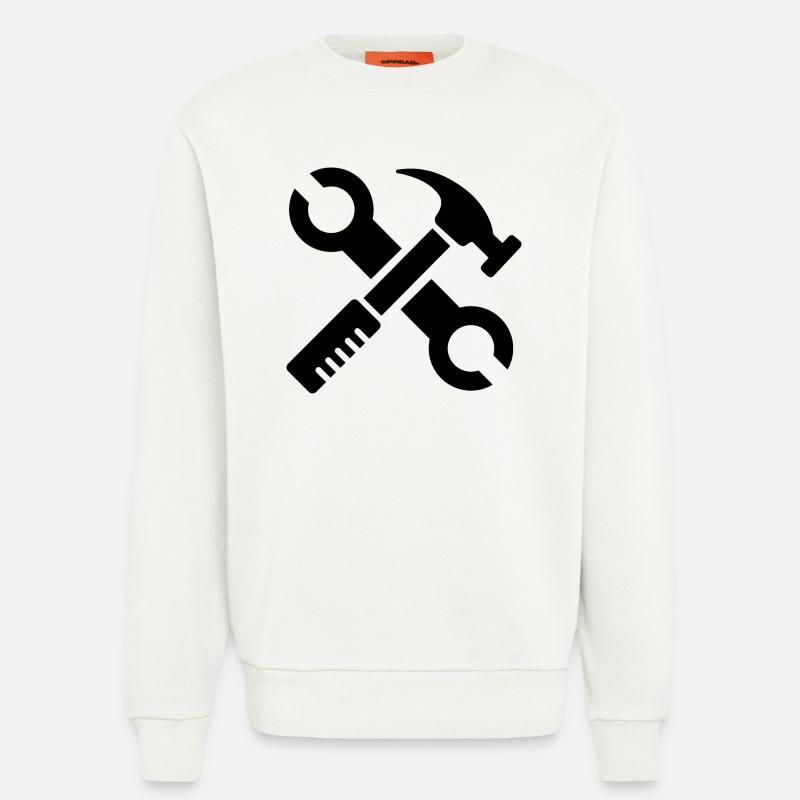 werkzeug tools symbol geschenk tischler Handwerker - Sweatshirt - made by SPREAD  - OFF WHITE
