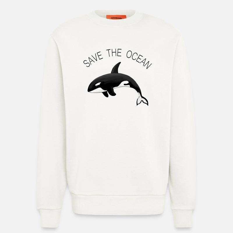 Save the Ocean Orca Killerwal - Sweatshirt - made by SPREAD  - OFF WHITE