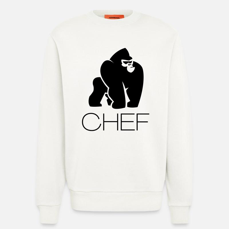 Silverback Gorilla Chef Entrepreneur Gift - Sweatshirt - made by SPREAD  - OFF WHITE
