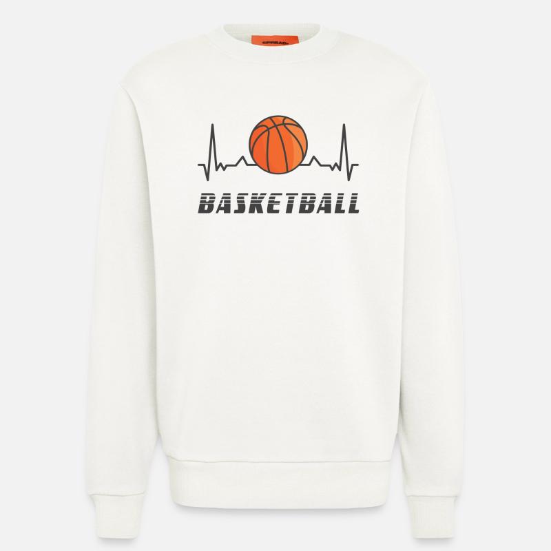 Basketball Herzfrequenz Design - Sweatshirt - made by SPREAD  - OFF WHITE