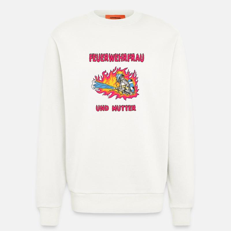 Feuerwehrfrau und Mutter - Sweatshirt - made by SPREAD  - OFF WHITE