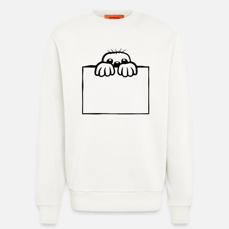 Schild Maulwurf Design - Sweatshirt - made by SPREAD  - OFF WHITE