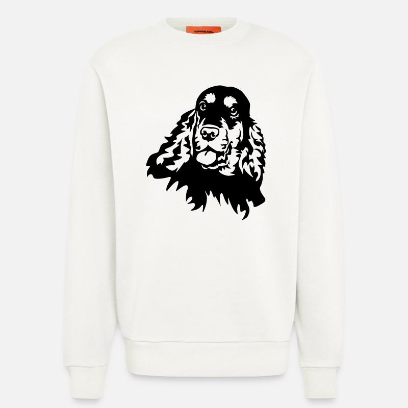 Cocker Spaniel Head - Sweatshirt - made by SPREAD  - OFF WHITE
