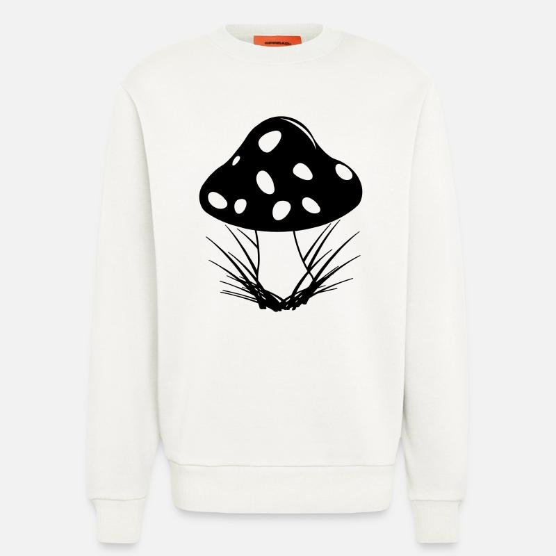 Champignon d’automne avec des points blancs - Sweat bio décontracté fabriqué en UE - OFF WHITE