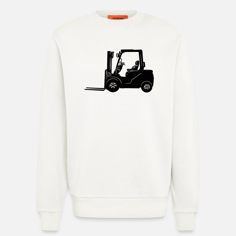 Chariot élévateur Élévateur, poignée, chariot élévateur - Sweat bio décontracté fabriqué en UE - OFF WHITE