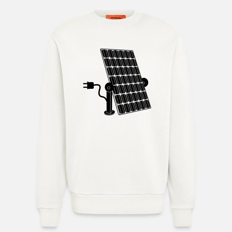 Solarpanel mit Stecker - Sweatshirt - made by SPREAD  - OFF WHITE