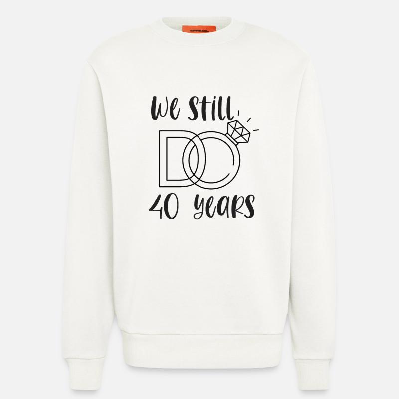 40th Wedding Anniversary Ruby Wedding Wedding Gift - Sweatshirt - made by SPREAD  - OFF WHITE