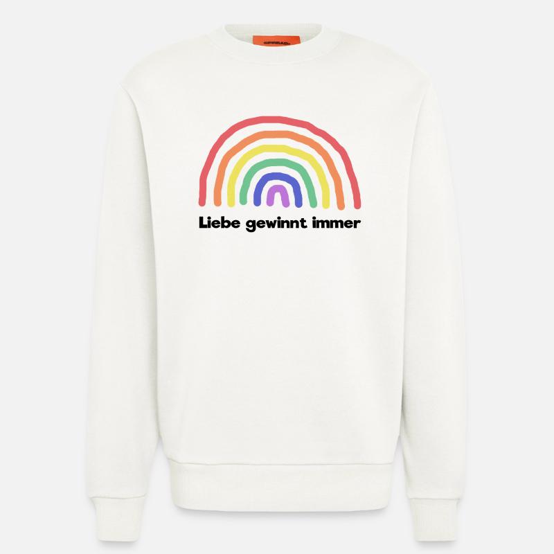 Regenbogen Liebe Statement Freiheit Frieden - Sweatshirt - made by SPREAD  - OFF WHITE