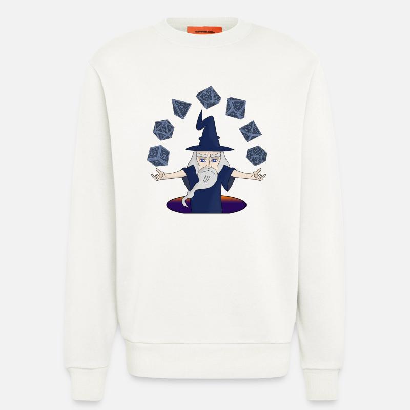 Ein Zauberer mit schwebenden Würfeln - Sweatshirt - made by SPREAD  - OFF WHITE