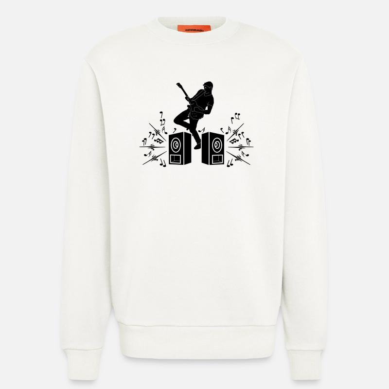 Gitarrist mit E-Gitarre - Sweatshirt - made by SPREAD  - OFF WHITE