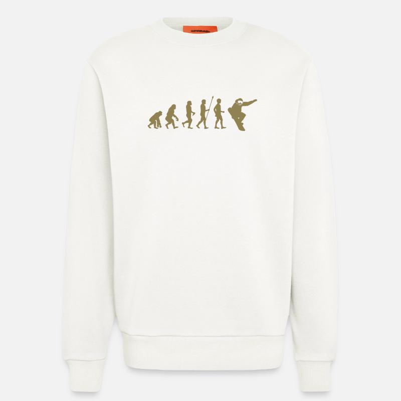 Snowboarder Evolution Idée cadeau - Sweat bio décontracté fabriqué en UE - OFF WHITE
