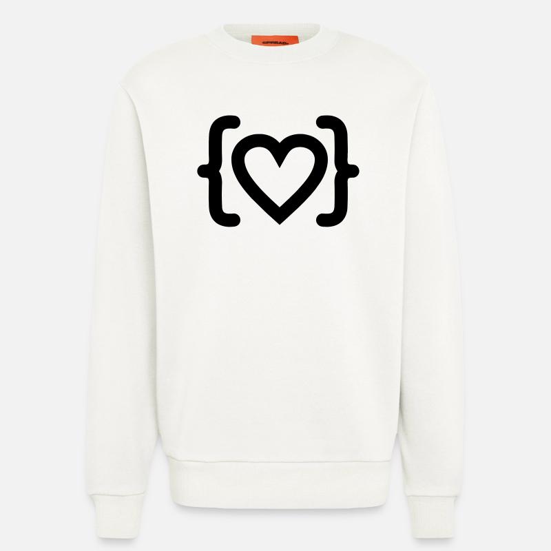 Herz des Programmierer-Code-Logos - Sweatshirt - made by SPREAD  - OFF WHITE
