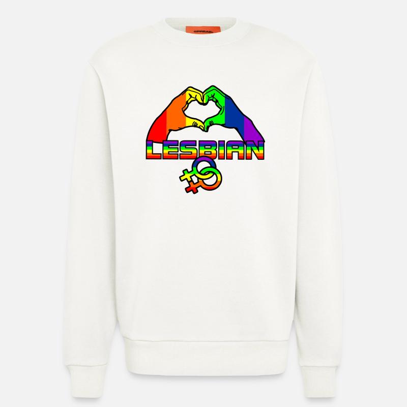 Regenbogen lesbies stolzes Logo 4 - Sweatshirt - made by SPREAD  - OFF WHITE