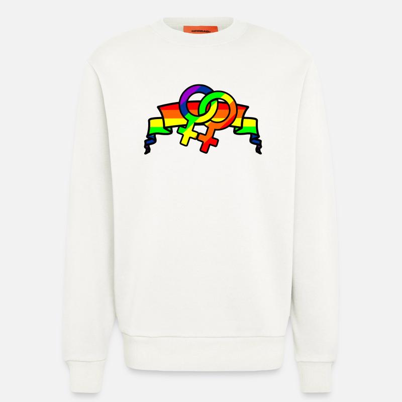 Regenbogen lesbies stolzes Logo - Sweatshirt - made by SPREAD  - OFF WHITE