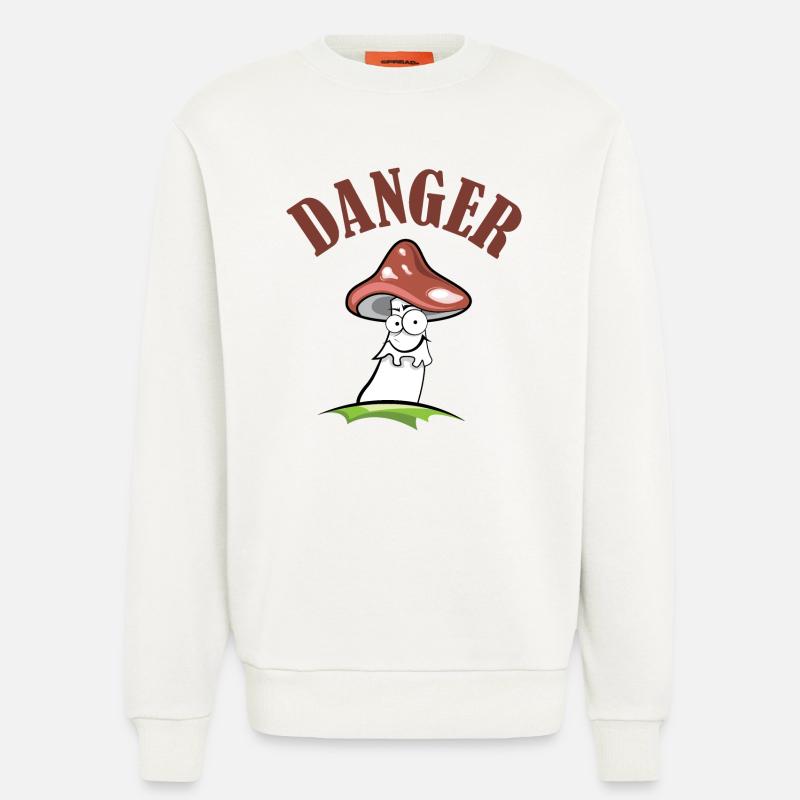 Toadstool danger symbol comic funny - Sweatshirt - made by SPREAD  - OFF WHITE