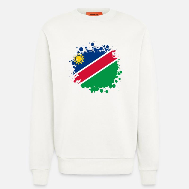 Namibia Flaggen Klecks Design - Sweatshirt - made by SPREAD  - OFF WHITE