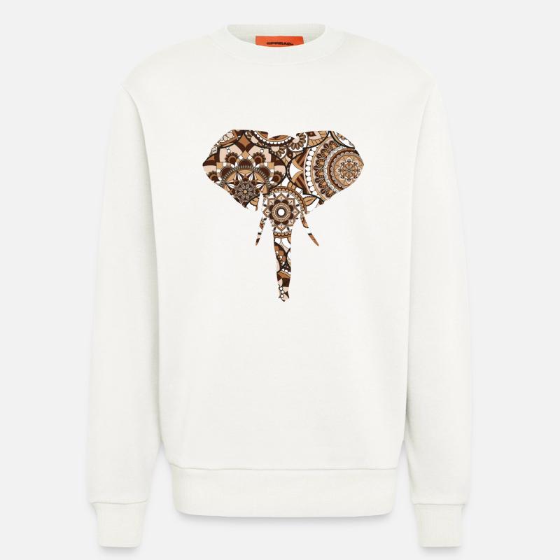 Elephant pattern - Sweatshirt - made by SPREAD  - OFF WHITE