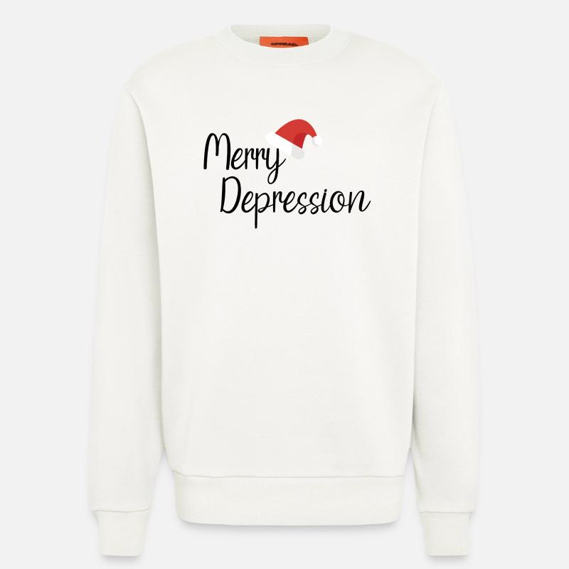 Joyeuse dépression - Sweat bio décontracté fabriqué en UE - OFF WHITE