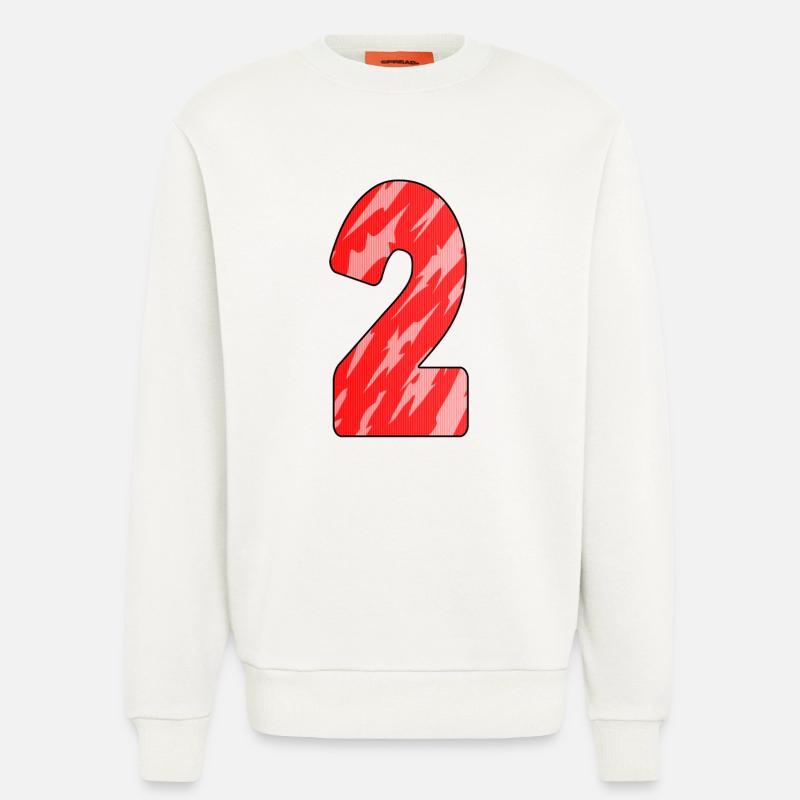 Number 2 Red Pattern - Sweatshirt - made by SPREAD - OFF WHITE