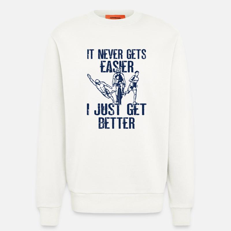Es Wird Nie Einfacher Triathlon - Sweatshirt - made by SPREAD - OFF WHITE