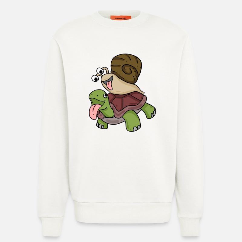 Turtle and snail - Sweatshirt - made by SPREAD  - OFF WHITE