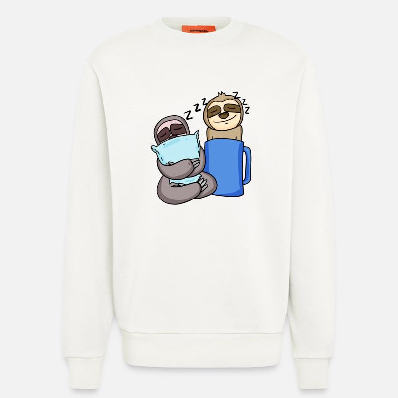 Sloth Sloths Sleeping Coffee - Sweatshirt - made by SPREAD - OFF WHITE