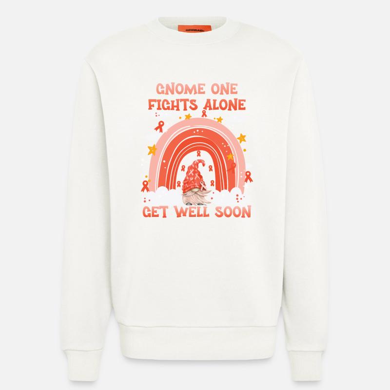 Gnome One Fights Alone Leukemia Awareness - Sweatshirt - made by SPREAD  - OFF WHITE