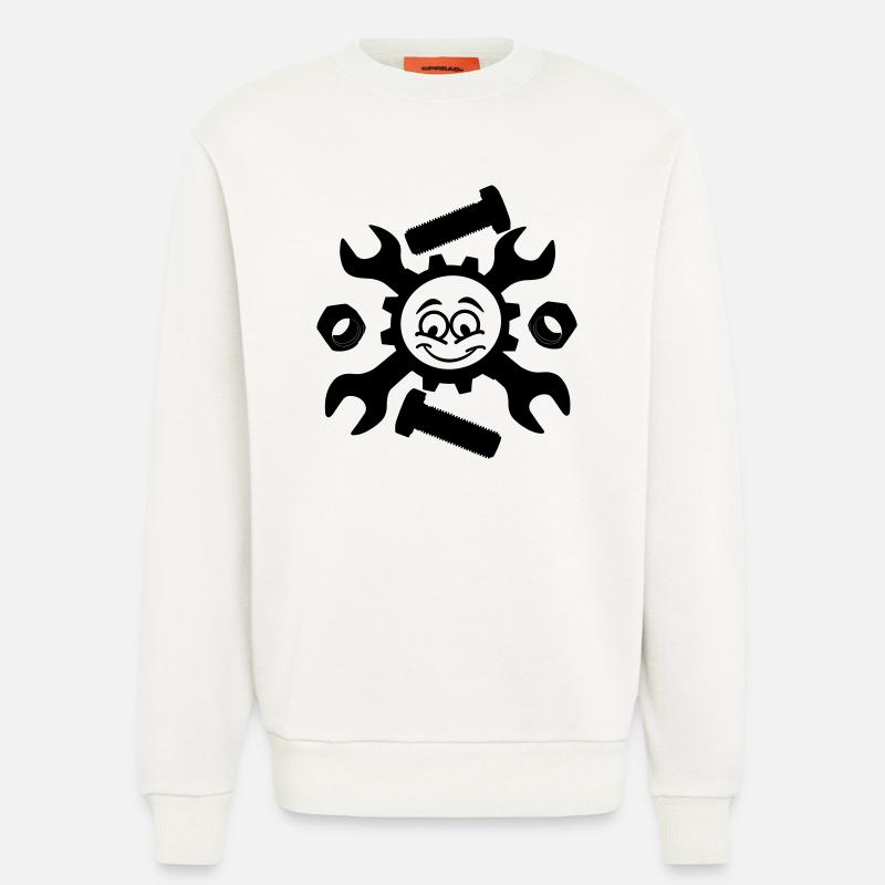 Mechanisches Gesicht - Sweatshirt - made by SPREAD  - OFF WHITE