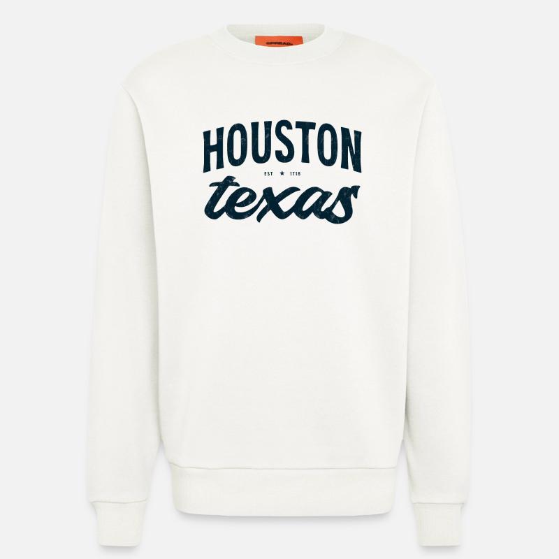 Houston Texas Script Emblem Tee - Sweatshirt - made by SPREAD  - OFF WHITE