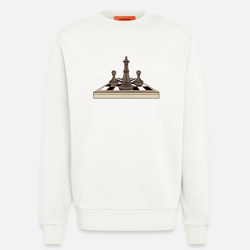Schach Schachbrett - Sweatshirt - made by SPREAD  - OFF WHITE