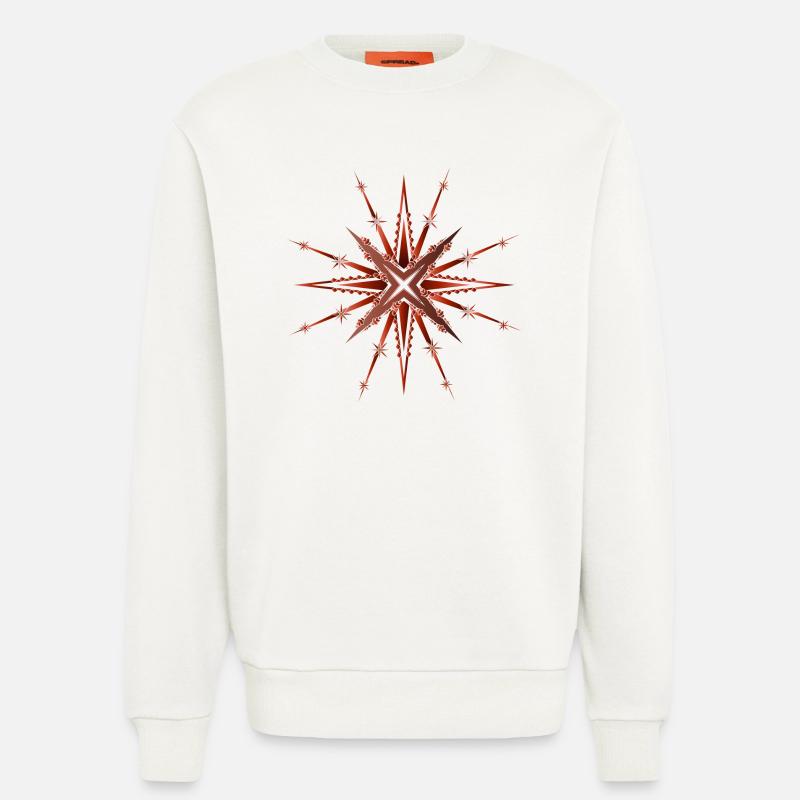 funkelnder und strahlender Rostroter Stern - Sweatshirt - made by SPREAD  - OFF WHITE