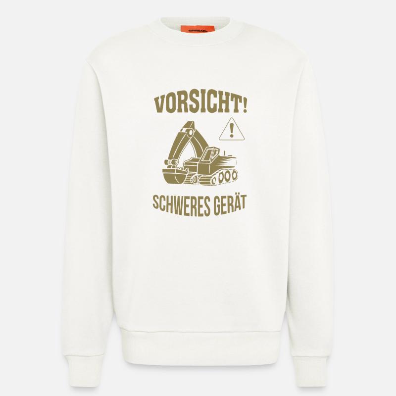 Bagger Baggerfahrer Baugeräteführer Schweres Gerät - Sweatshirt - made by SPREAD  - OFF WHITE