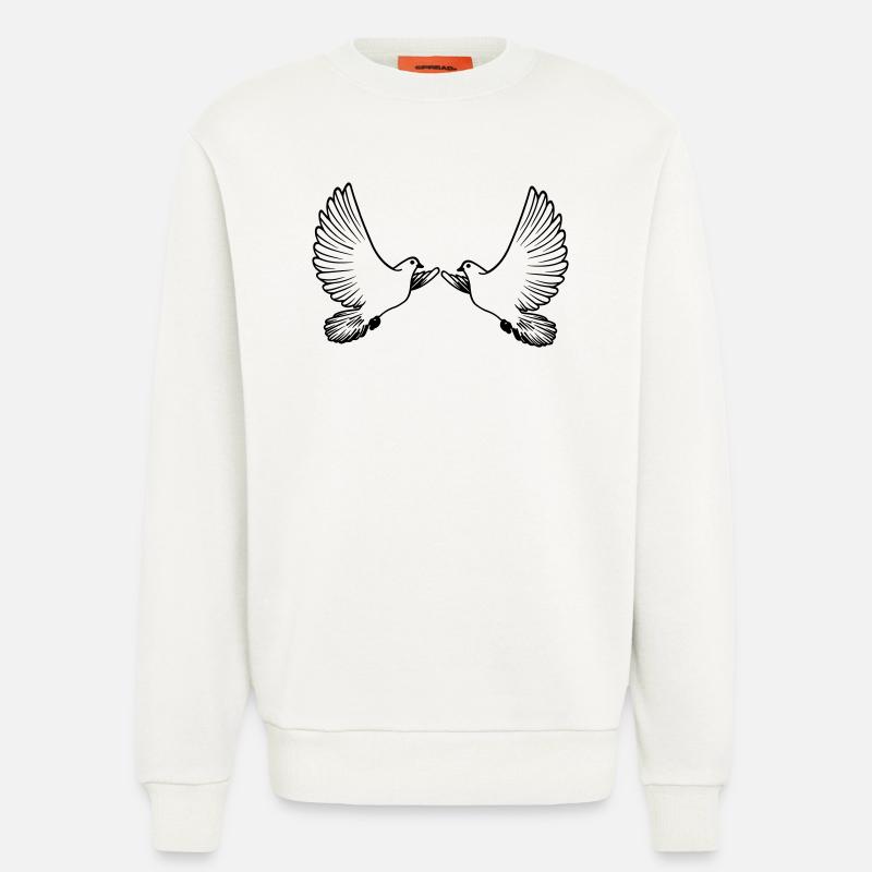 Zwei Tauben transparent - Sweatshirt - made by SPREAD  - OFF WHITE