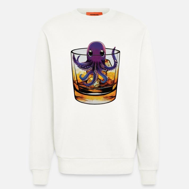 Small squid in whiskey 🥃 - Sweatshirt - made by SPREAD  - OFF WHITE