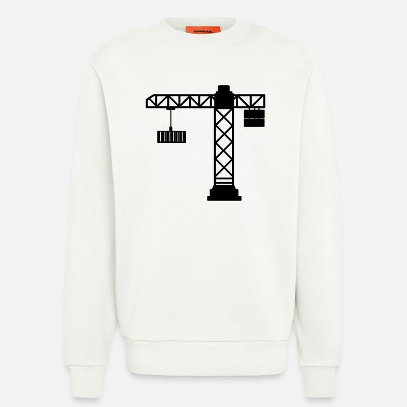 Kran mit Seecontainer - Sweatshirt - made by SPREAD  - OFF WHITE