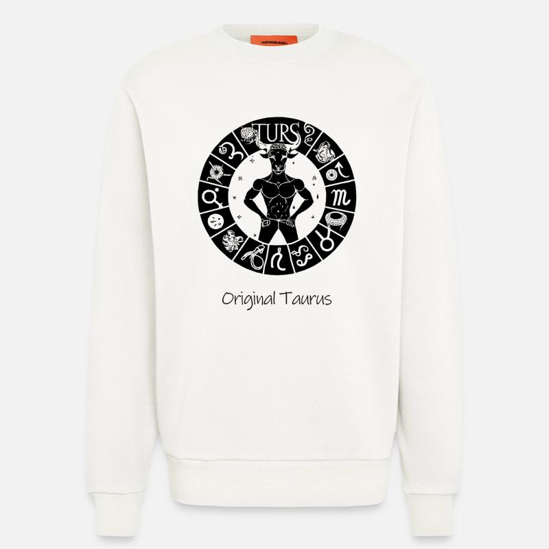 Sternzeichen Stier 001 schwarz - Sweatshirt - made by SPREAD  - OFF WHITE