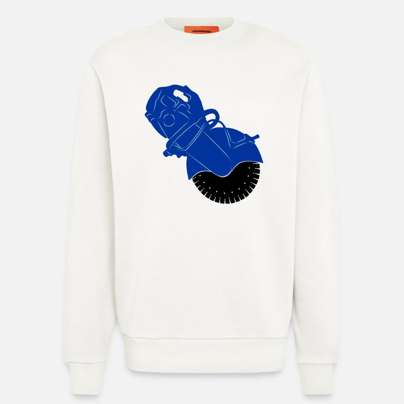 Pflastersteinsäge oder Steinsägemaschine - Sweatshirt - made by SPREAD  - OFF WHITE
