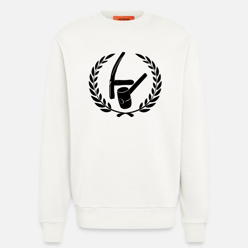Pflastererlogo in Lorbeerkranz - Sweatshirt - made by SPREAD  - OFF WHITE