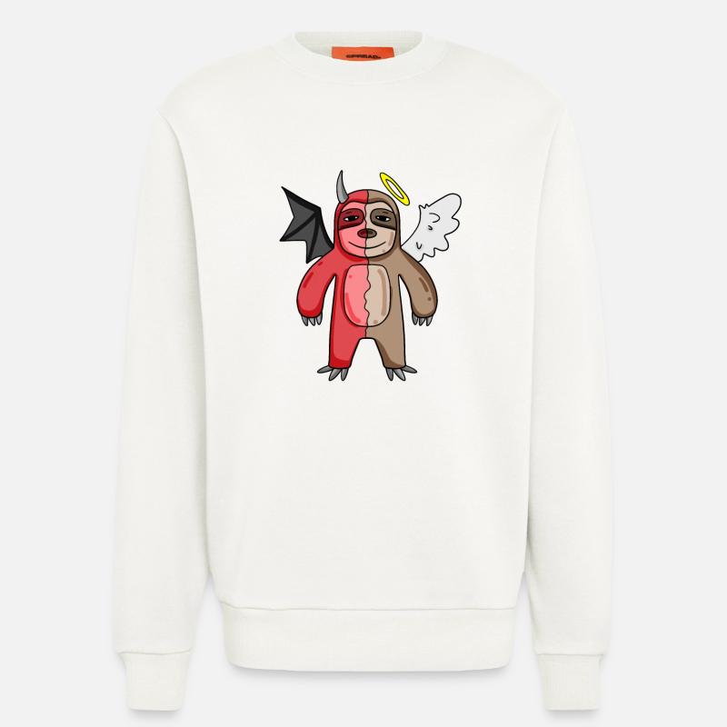 Sloth - Angel and Devil - Sweatshirt - made by SPREAD  - OFF WHITE