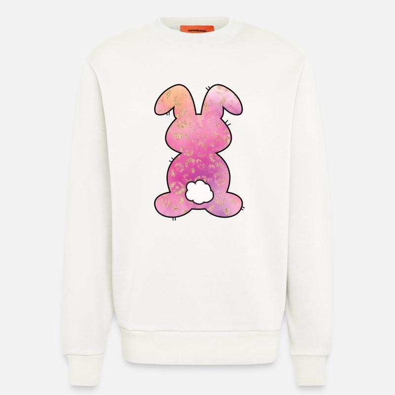 Leopard Pattern Rabbit Easter - Sweatshirt - made by SPREAD  - OFF WHITE